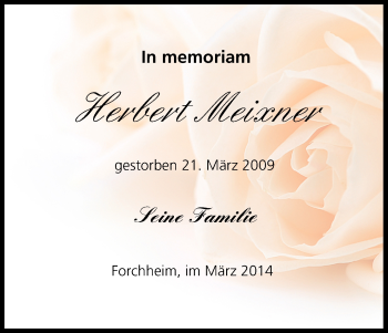 Anzeige von Herbert Meixner von MGO