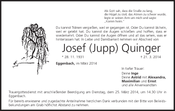 Anzeige von Josef Quinger von MGO