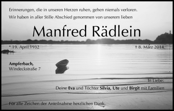 Anzeige von Manfred Rädlein von MGO