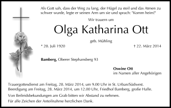Anzeige von Olga Katharina Ott von MGO