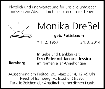 Anzeige von Monika Dreßel von MGO
