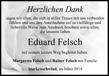 Anzeige von Eduard Felsch von MGO