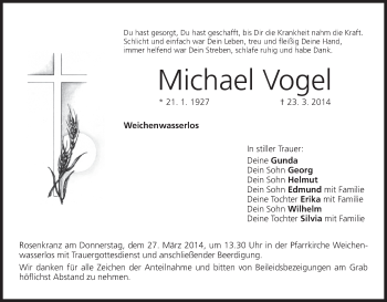 Anzeige von Michael Vogel von MGO