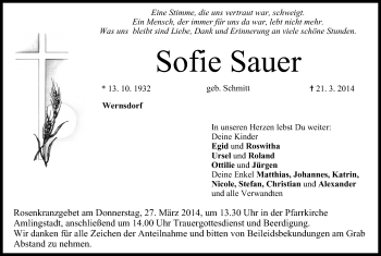 Anzeige von Sofie Sauer von MGO
