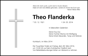 Anzeige von Theo Flanderka von MGO