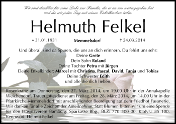 Anzeige von Helmuth Felkel von MGO