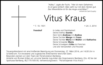 Anzeige von Vitus Kraus von MGO