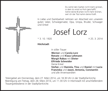 Anzeige von Josef Lorz von MGO