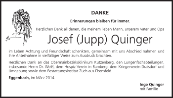 Anzeige von Josef Jupp Quinger von MGO