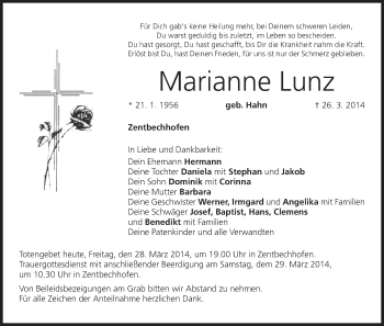 Anzeige von Marianne Lunz von MGO