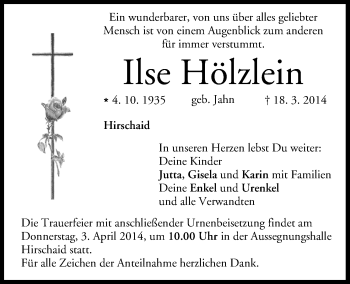 Anzeige von Ilse Hölzlein von MGO