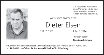 Anzeige von Dieter Elsen von MGO