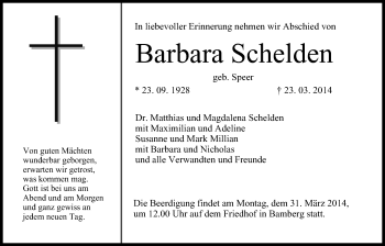 Anzeige von Barbara Scheiden von MGO