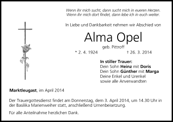 Anzeige von Alma Opel von MGO