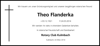 Anzeige von Theo Flanderka von MGO