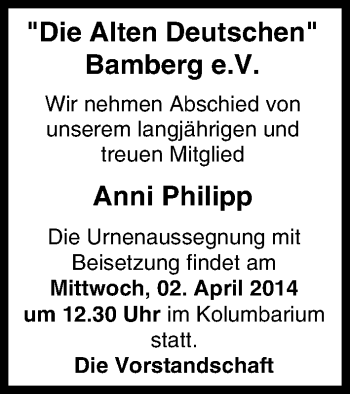 Anzeige von Anni Philipp von MGO