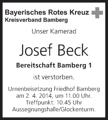 Anzeige von Josef Beck von MGO