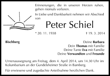 Anzeige von Peter Schiel von MGO