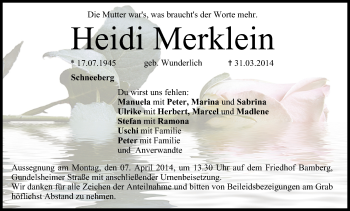 Anzeige von Heidi Merklein von MGO