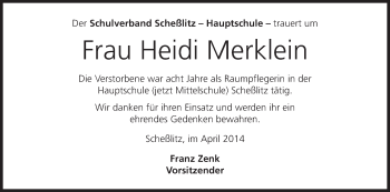 Anzeige von Heidi Merklein von MGO