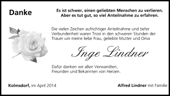 Anzeige von Inge Lindner von MGO
