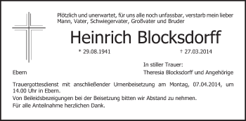 Anzeige von Heinrich Blocksdorff von MGO