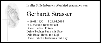 Anzeige von Gerhardt Strasser von MGO