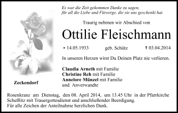 Anzeige von Ottilie Fleischmann von MGO
