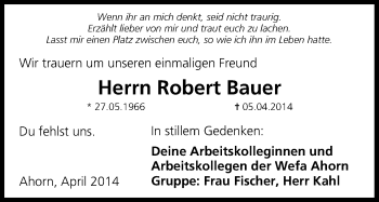 Anzeige von Robert Bauer von MGO