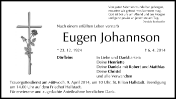 Anzeige von Eugen Johannson von MGO