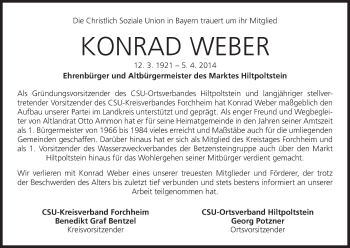 Anzeige von Konrad Weber von MGO