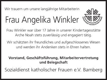 Anzeige von Angelika Winkler von MGO