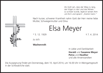 Anzeige von Elsa Meyer  von MGO