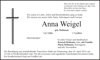 Anzeige von Anna Weigel von MGO
