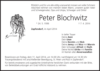 Anzeige von Peter Blochwitz von MGO