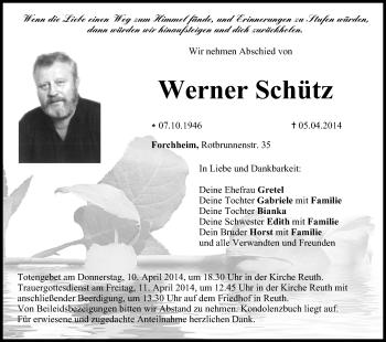 Anzeige von Werner Schütz von MGO