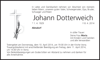 Anzeige von Johann Dotterweich von MGO