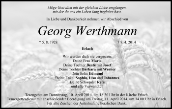Anzeige von Georg Werthmann von MGO