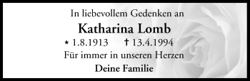 Anzeige von Katharina Lomb von MGO