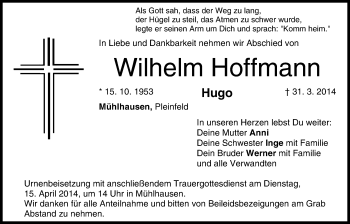 Anzeige von Wilhelm Hoffmann von MGO
