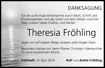 Anzeige von Theresia Fröhling von MGO