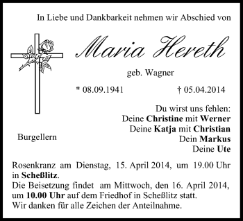 Anzeige von Maria Hereth von MGO