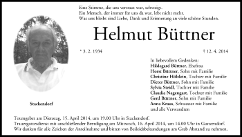 Anzeige von Helmut Büttner von MGO