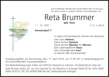 Anzeige von Reta Brummer von MGO