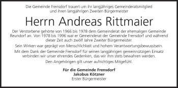 Anzeige von Andreas Rittmaier von MGO