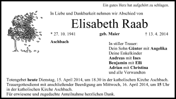 Anzeige von Elisabeth Raab von MGO