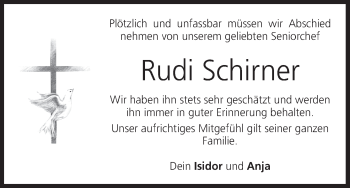 Anzeige von Rudi Schirner von MGO