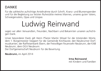 Anzeige von Ludwig Reinwand von MGO