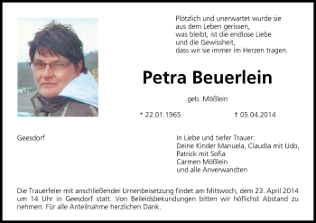 Anzeige von Petra Beuerlein von MGO