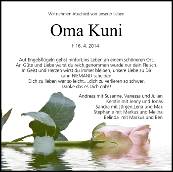Anzeige von Oma Kuni von MGO